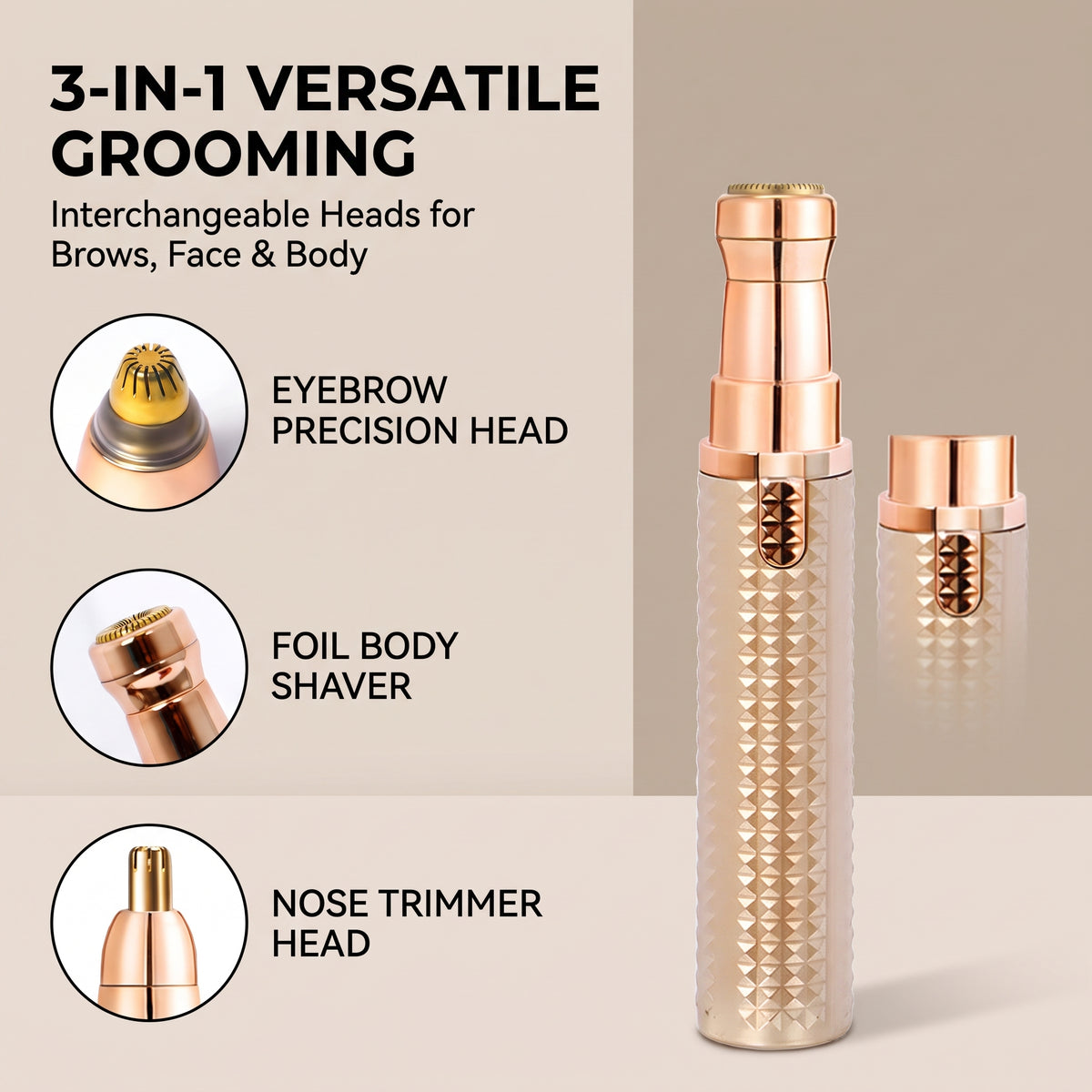 3-in-1 Precision Eyebrow Trimmer – Portable Multi-Head Beauty Tool