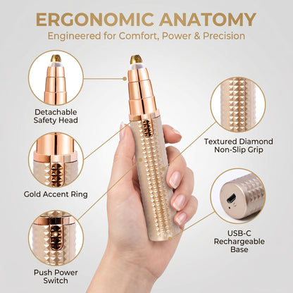 3-in-1 Precision Eyebrow Trimmer – Portable Multi-Head Beauty Tool