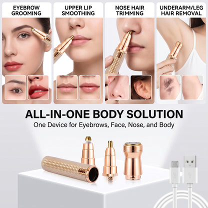 3-in-1 Precision Eyebrow Trimmer – Portable Multi-Head Beauty Tool