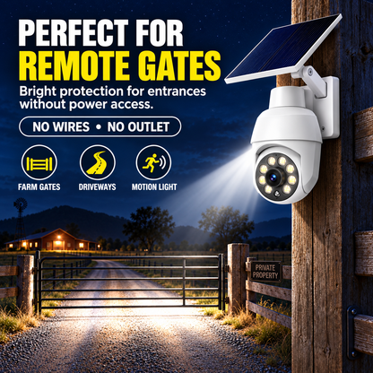 Solar Motion Sensor Security Light – Wire-Free Outdoor LED Light for Farms, Gates & Driveways