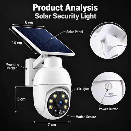 Solar Motion Sensor Security Light – Wire-Free Outdoor LED Light for Farms, Gates & Driveways