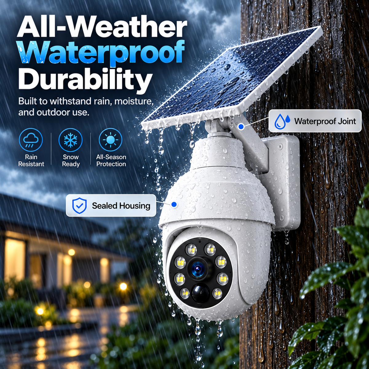 Solar Motion Sensor Security Light – Wire-Free Outdoor LED Light for Farms, Gates & Driveways