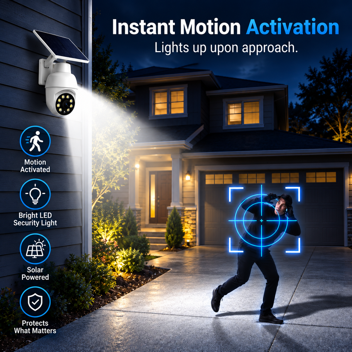 Solar Motion Sensor Security Light – Wire-Free Outdoor LED Light for Farms, Gates & Driveways