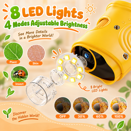 Kids Digital Microscope – 1000X Magnification with 2.0" IPS Screen & 1080P HD