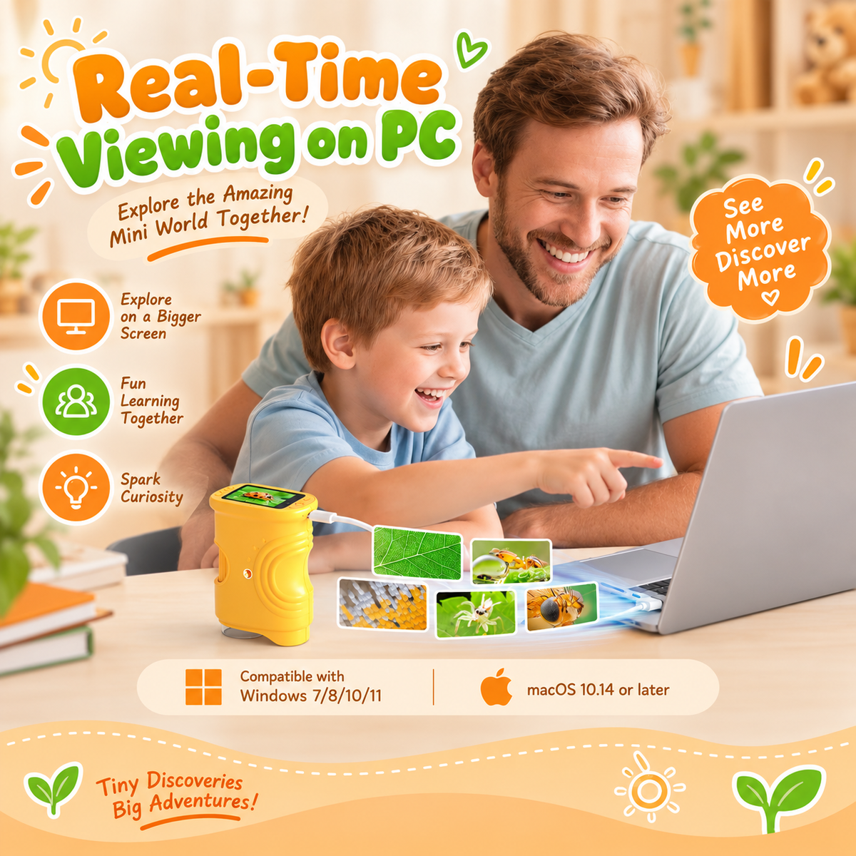 Kids Digital Microscope – 1000X Magnification with 2.0" IPS Screen & 1080P HD