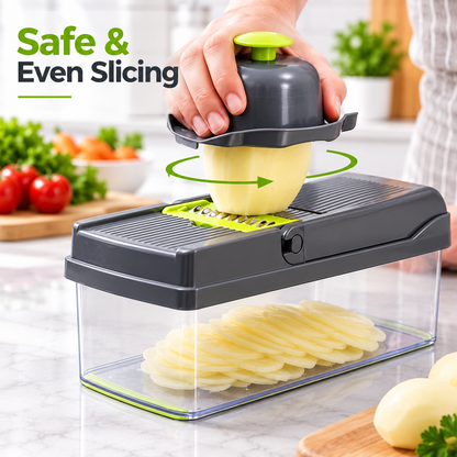 🥕 16-in-1 Multi-Function Vegetable Chopper – Slicer, Dicer, Grater & Drain Basket Set