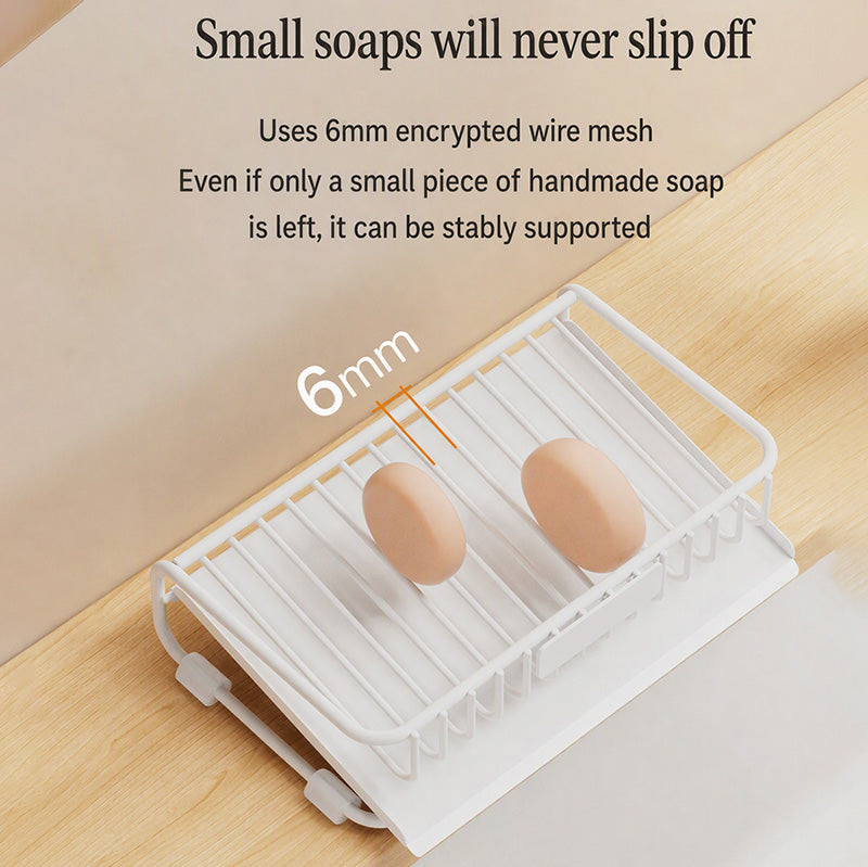 🧼💧 Self-Draining Soap Dish – Slanted Carbon Steel Soap Holder with Removable Drip Tray