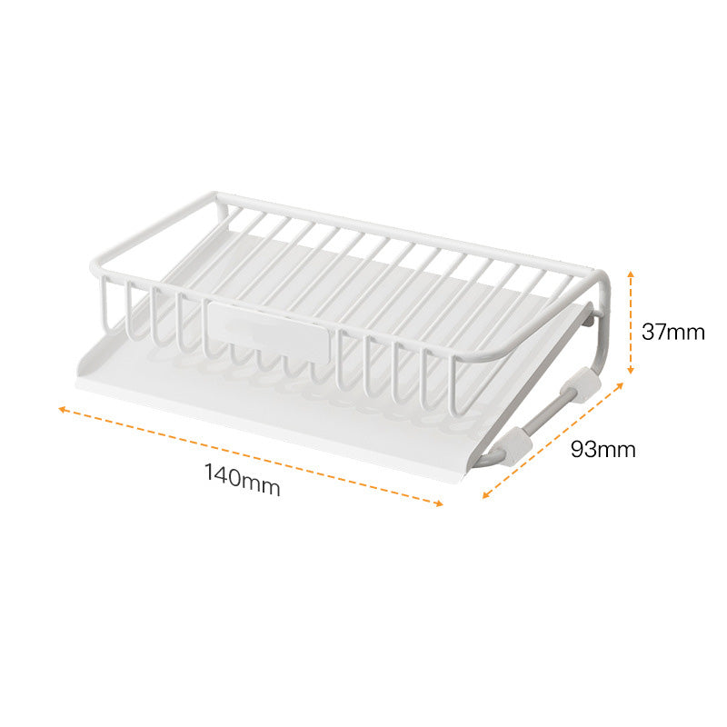 🧼💧 Self-Draining Soap Dish – Slanted Carbon Steel Soap Holder with Removable Drip Tray